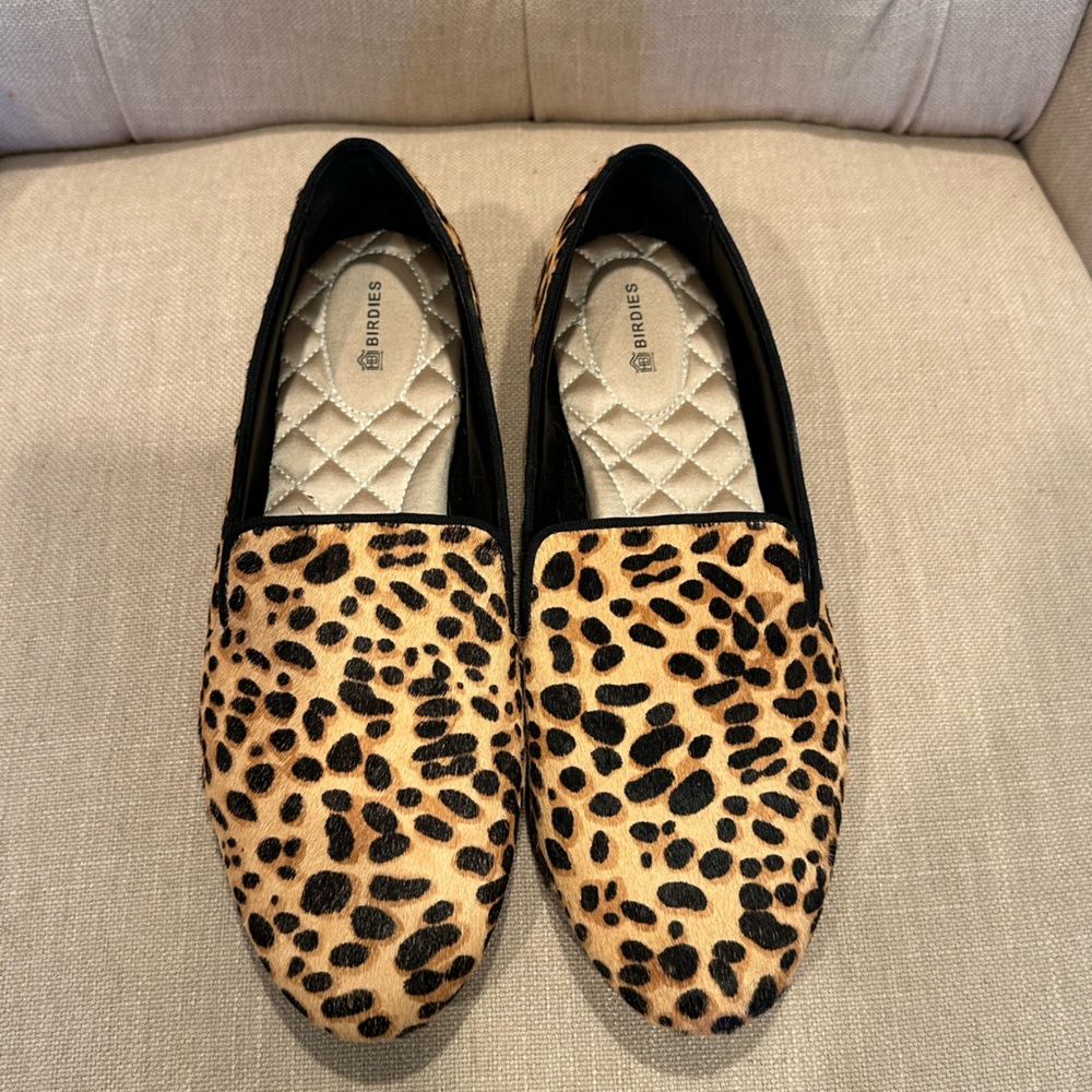 Birdies The Starling Cheetah Leopard Calf Hair Flat Loafer 9.5